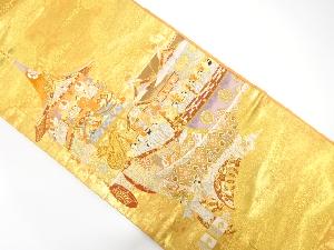 時代人物に祭模様織り出し袋帯